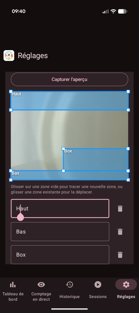 Éditeur de zones de masquage